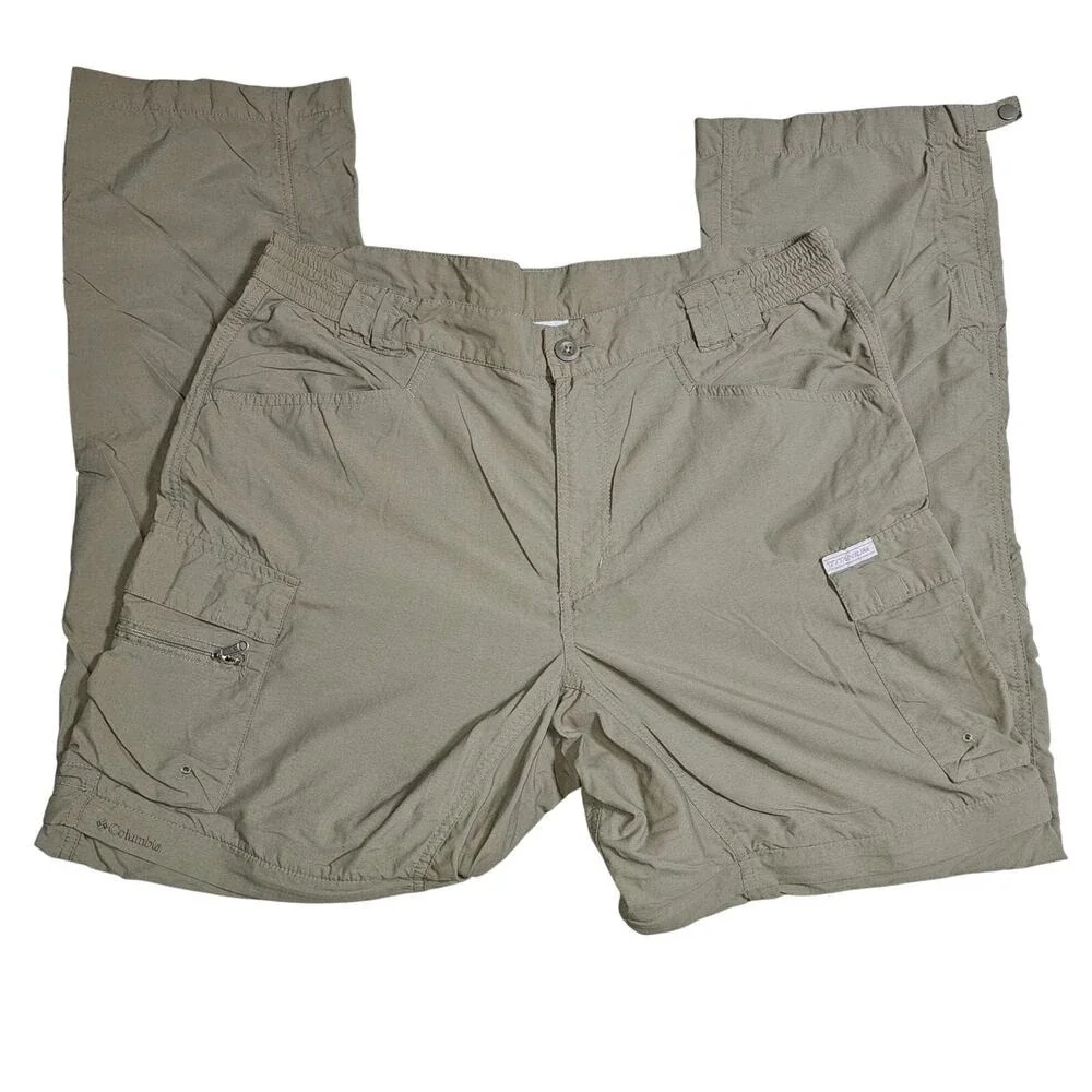 Columbia, Titanium Performance Convertible Khaki Cargo Pants Size Lg, Adj Ankles